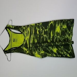 NIKE Dri-fit large green and black regular fit athletic tank top